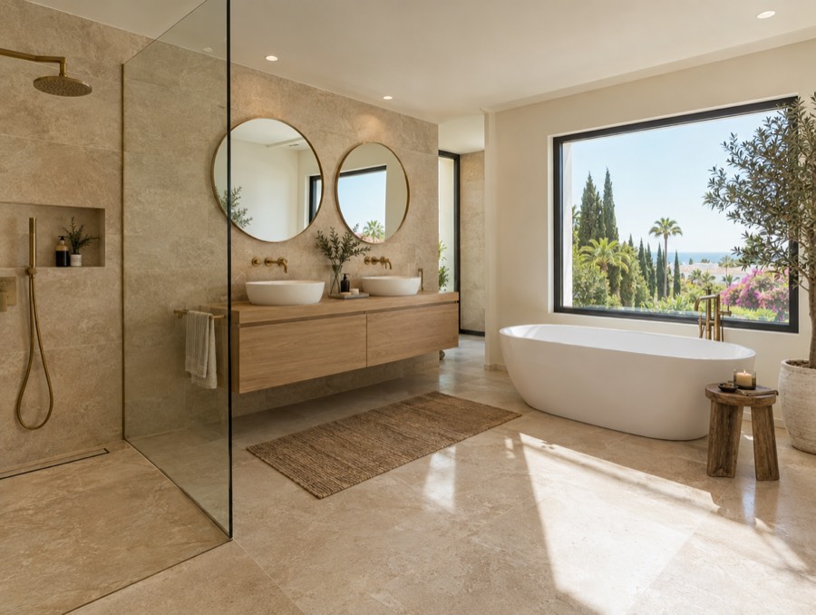 Baño reformado en una villa de Marbella (imagen ilustrativa)
